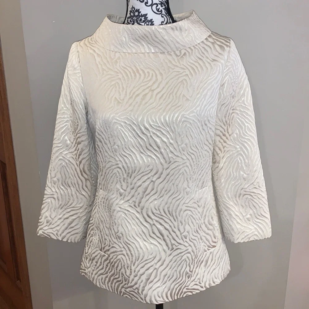 Michael Kors zebra print dressy shirt size 8 - Picture 1 of 11